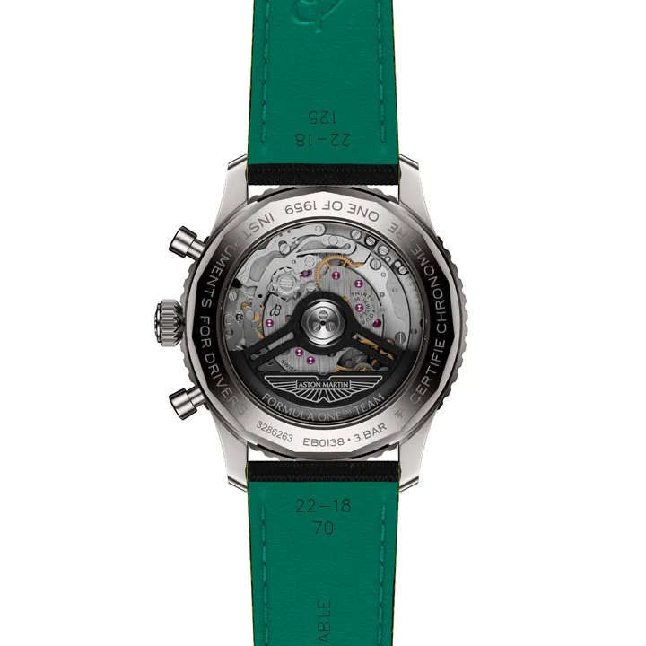 นาฬิกา Breitling Navitimer B01 Chronograph 43 Aston Martin Aramco Formula One Team สี Racing Green Case Back