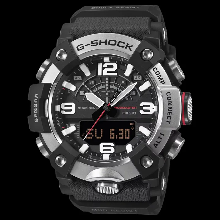 Casio G-SHOCK Mudmaster GG-B100XM เพิ่ม 2 รุ่นใหม่บนความแกร่ง นาฬิกา G-SHOCK Mudmaster GG-B100XM-1AJF กรอบสีเงิน