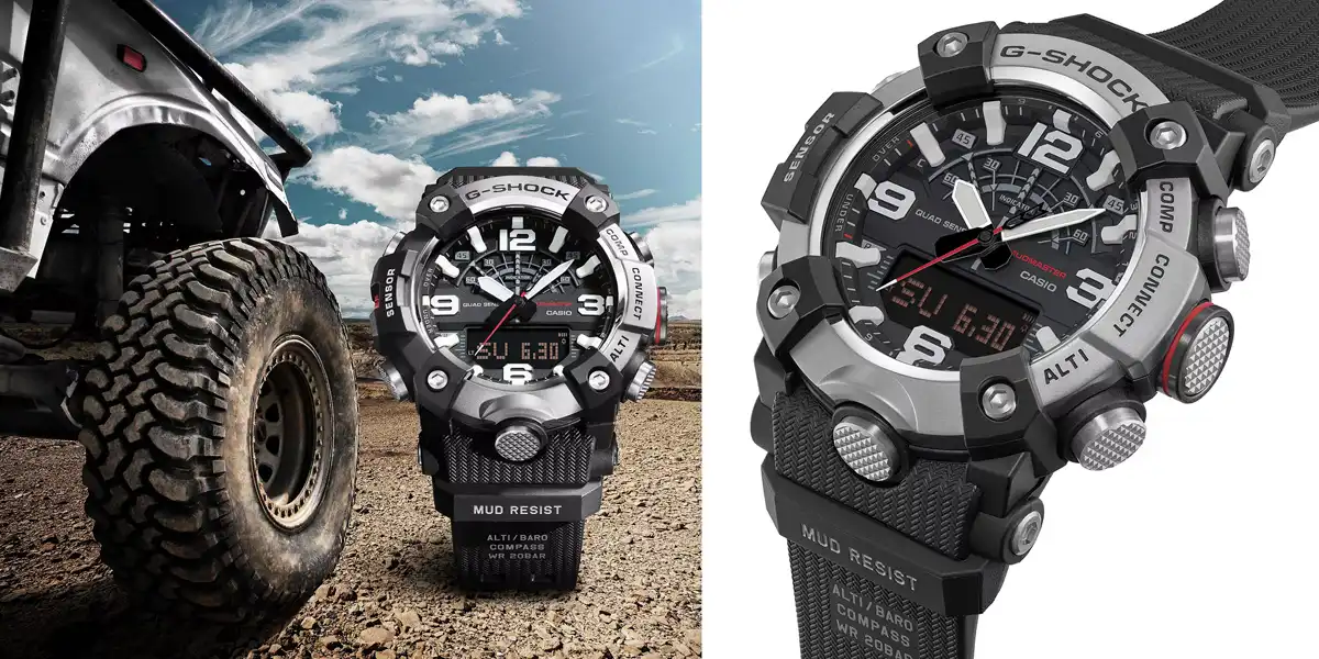 Casio G-SHOCK Mudmaster GG-B100XM เพิ่ม 2 รุ่นใหม่บนความแกร่ง นาฬิกา Casio G-SHOCK Mudmaster GG-B100XM-1AJF กรอบสีเงิน