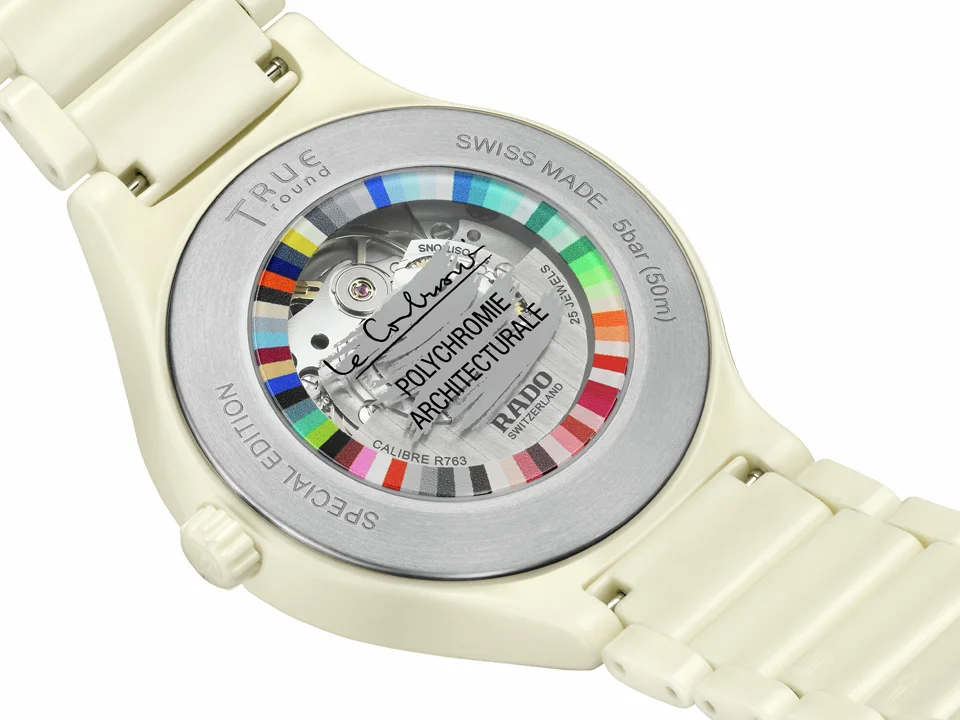 Rado x Les Couleurs Le Corbusier รวมโลกแห่งสีสันและสถาปัตย์ลงบนเรือนเวลา นาฬิกา Rado x Les Couleurs Le Corbusier สีขาวงาช้าง รุ่น Ref. R27049012