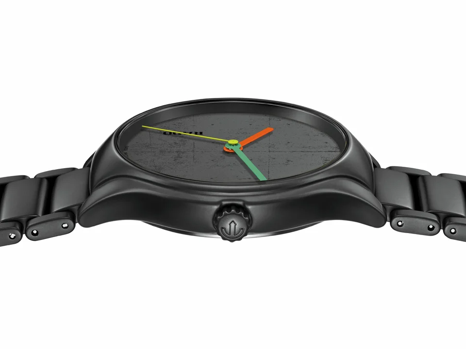 Rado x Les Couleurs Le Corbusier รวมโลกแห่งสีสันและสถาปัตย์ลงบนเรือนเวลา นาฬิกา Rado x Les Couleurs Le Corbusier สีดำงาช้าง รุ่น Ref. R27111162
