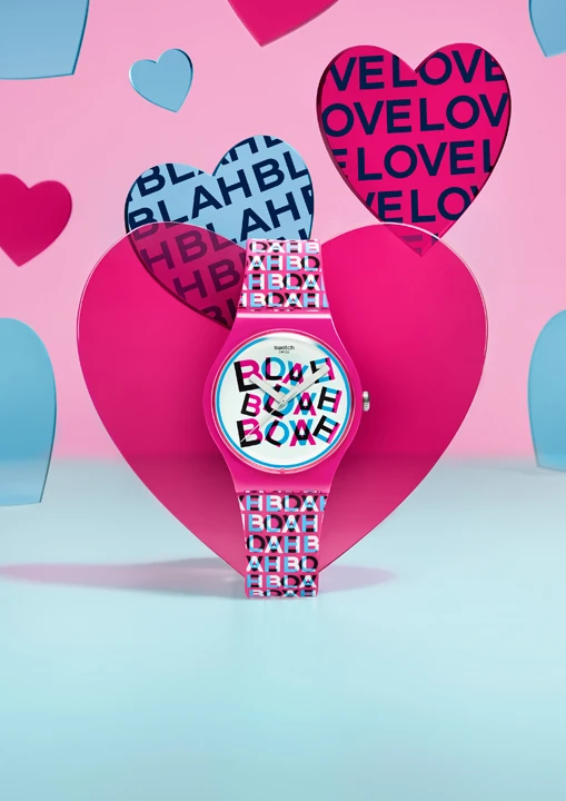 SWATCH LOVE AND BLAH และ LOVE IN SCARLET ฉลองวาเลนไทน์กับของขวัญสุดพิเศษ นาฬิกา Swatch รุ่น LOVE & BLAH สีชมพู คอลเลกชันวันวาเลนไทน์ 2026