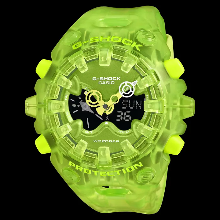 Casio G-SHOCK GA-V01SKE สุดล้ำด้วยตัวเรือนโปร่งใส รูปนาฬิกา GA-V01SKE-3A สีเขียวโปร่งใส