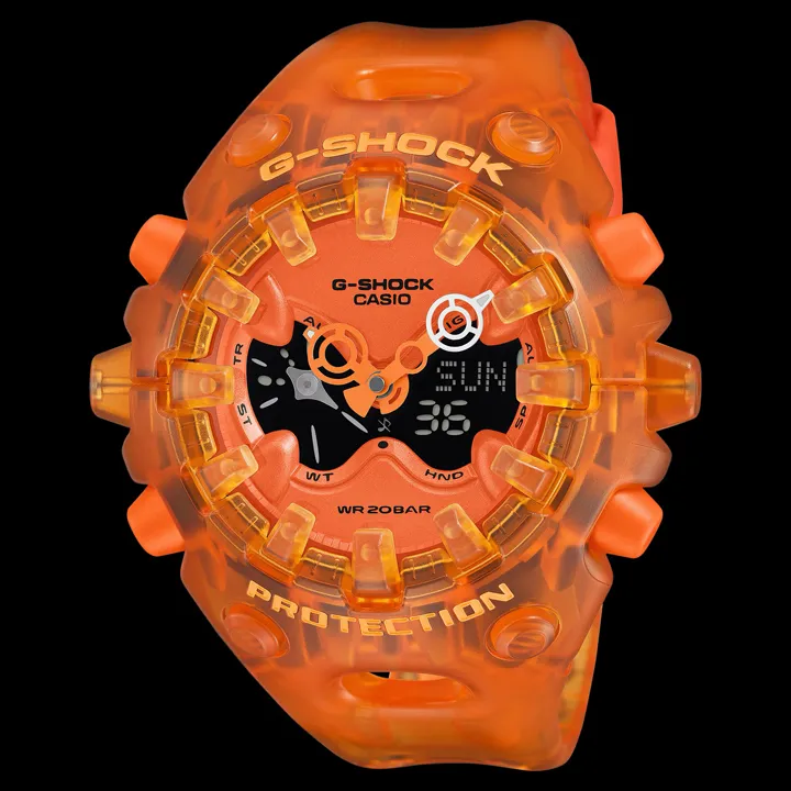Casio G-SHOCK GA-V01SKE สุดล้ำด้วยตัวเรือนโปร่งใส รูปนาฬิกา G-SHOCK GA-V01SKE-4A สีส้มโปร่งใส