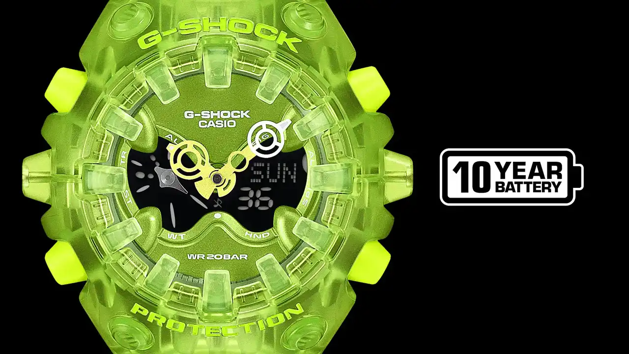 Casio G-SHOCK GA-V01SKE สุดล้ำด้วยตัวเรือนโปร่งใส โครงสร้างหน้าปัดหลายชั้นของ G-SHOCK GA-V01 Series