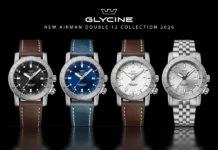 Glycine Airman Contemporary Double Twelve การกลับมาอย่างมีระดับของนาฬิกานักบินระดับตำนาน นาฬิกา Glycine Airman Contemporary Double Twelve หน้าปัดสีน้ำเงินและสายเหล็ก 5 แถว