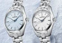 Grand Seiko Heritage Collection SBGX359 และ SBGX361 ความงามบนกลไกควอตซ์ ภาพนาฬิกา Grand Seiko Heritage Collection หน้าปัดสีฟ้า Skyflake และ Grand Seiko Heritage Collection SBGX359 หน้าปัดสีขาว Snowflake