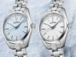 ภาพนาฬิกา Grand Seiko Heritage Collection หน้าปัดสีฟ้า Skyflake และ Grand Seiko Heritage Collection SBGX359 หน้าปัดสีขาว Snowflake