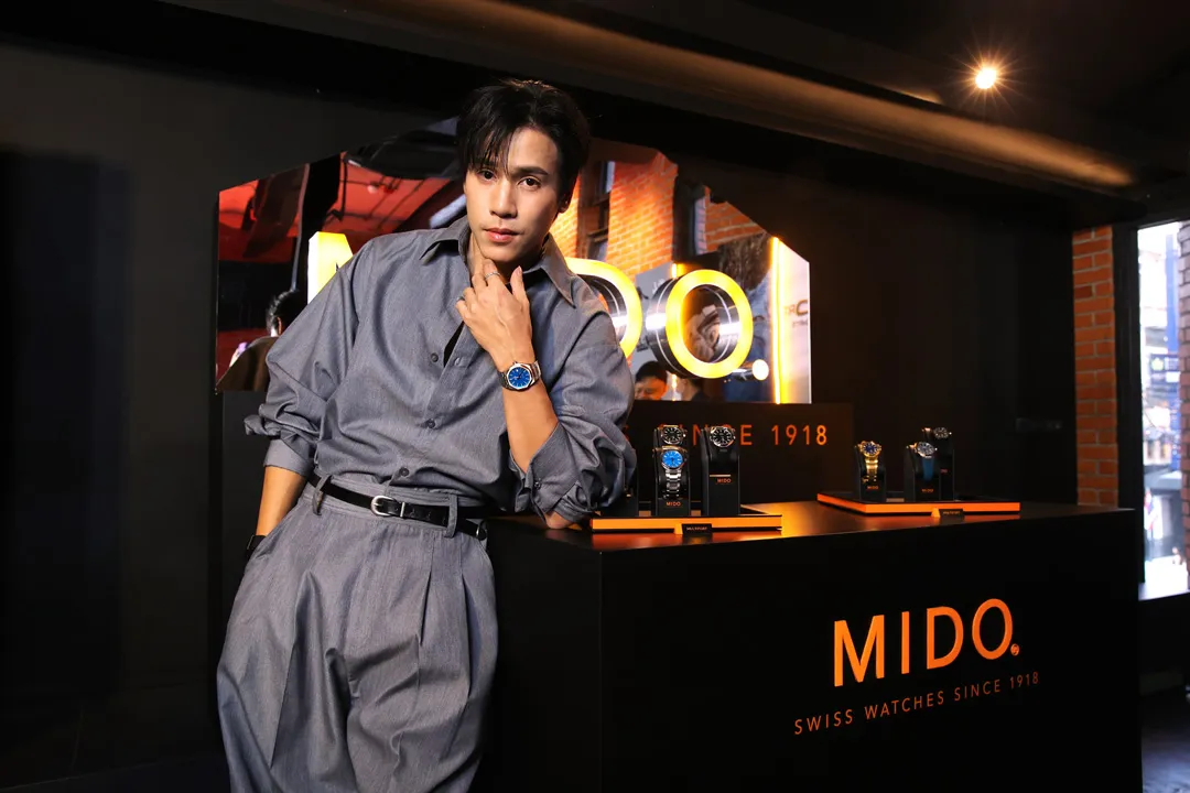 เจษ เจษฎ์พิพัฒ สวมนาฬิกา MIDO Multifort 8 One Crown หน้าปัดสีฟ้า