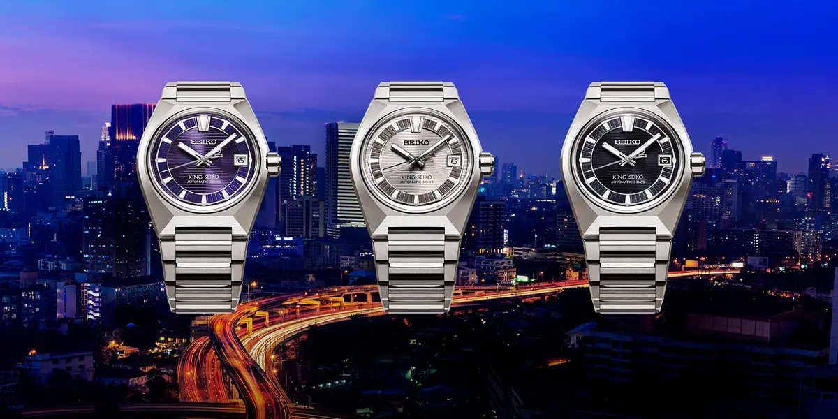 Seiko King Seiko Vanac Titanium เบาสบายบนเส้นขอบฟ้าแห่ง Tokyo นาฬิกา Seiko King Seiko Vanac Titanium หน้าปัด 3 สีม่วง-HKF001 เทา-HKF002 และ ดำ-HKF003