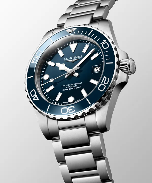 นาฬิกา Longines HydroConquest 2026 หน้าปัด Iced Blue และสาย Milanese Steel