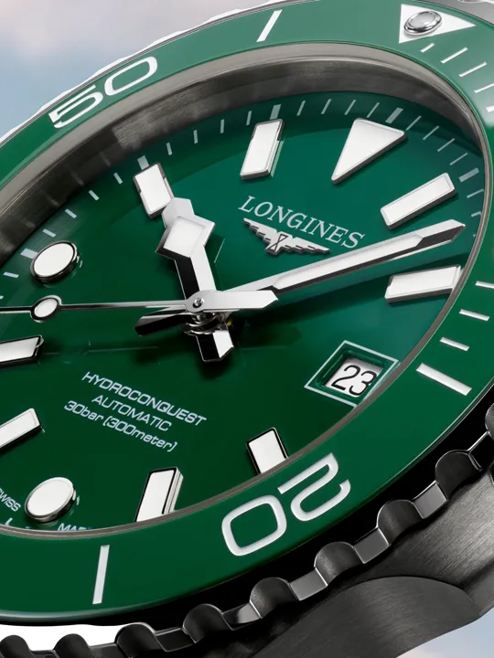 นาฬิกา Longines HydroConquest 2026 หน้าปัด Iced Blue และสาย Milanese Steel