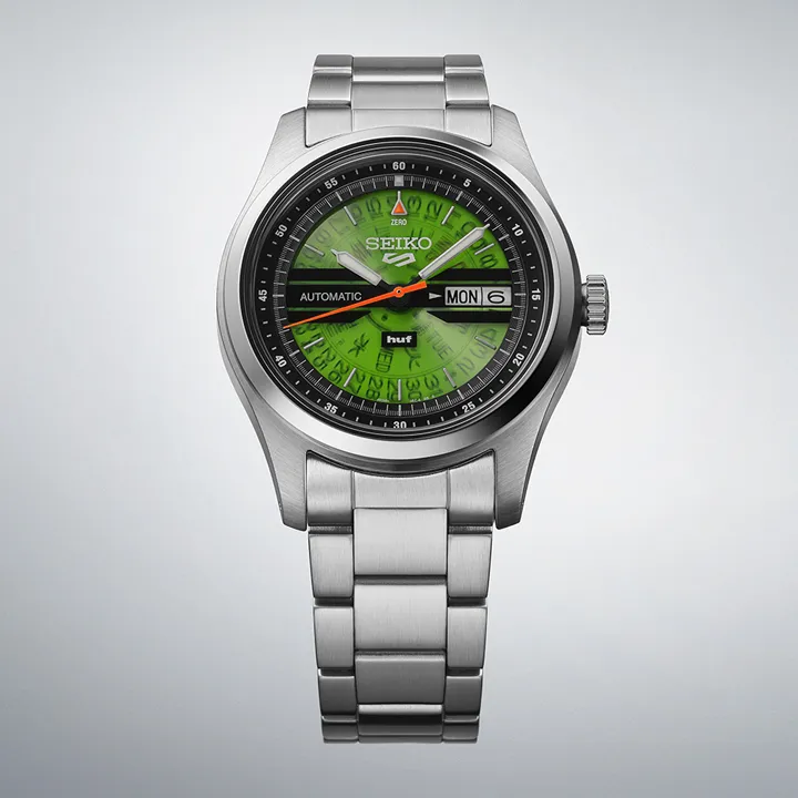 นาฬิกา Seiko 5 Sports HUF Limited Edition SRPM09K หน้าปัดโปร่งแสงสีเขียว