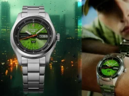 นาฬิกา Seiko 5 Sports HUF Limited Edition SRPM09K หน้าปัดโปร่งแสงสีเขียว