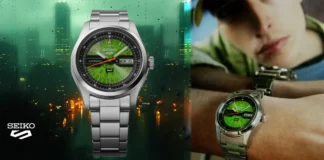 นาฬิกา Seiko 5 Sports HUF Limited Edition SRPM09K หน้าปัดโปร่งแสงสีเขียว