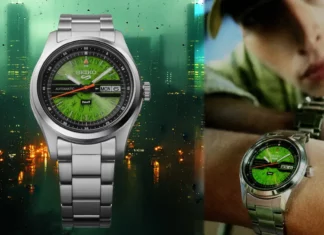 นาฬิกา Seiko 5 Sports HUF Limited Edition SRPM09K หน้าปัดโปร่งแสงสีเขียว