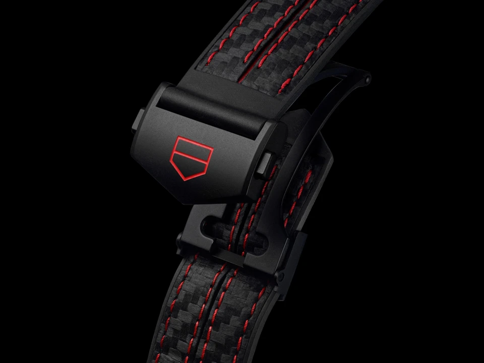 นาฬิกา TAG Heuer Connected Calibre E5 45mm x Formula 1 ตัวเรือนไทเทเนียมรมดำ หน้าปัด Race Track