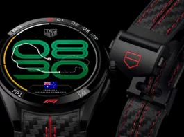 นาฬิกา TAG Heuer Connected Calibre E5 45mm x Formula 1 ตัวเรือนไทเทเนียมรมดำ หน้าปัด Race Track