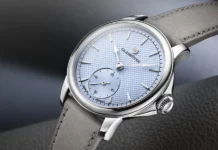 Tutima Patria Light Blue dial 3D pyramid pattern, Caliber 617 movement, Titanium Grade 5 watch