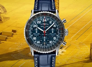 Breitling Navitimer B02 Chronograph 41 Cosmonaute Artemis II หน้าปัดอุกกาบาตสีน้ำเงิน