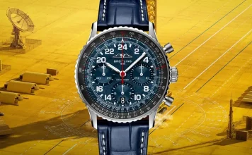 Breitling Navitimer B02 Chronograph 41 Cosmonaute Artemis II หน้าปัดอุกกาบาตสีน้ำเงิน