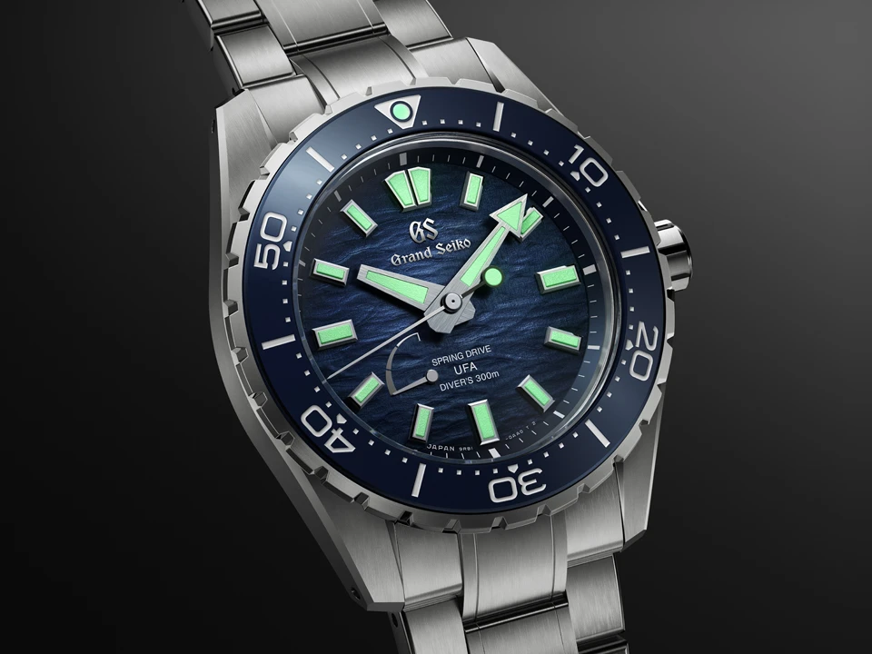 Grand Seiko Evolution 9 Collection Spring Drive SLBG023 หน้าปัดสีน้ำเงินลาย Ushio แรงบันดาลใจจากกระแสน้ำญี่ปุ่น