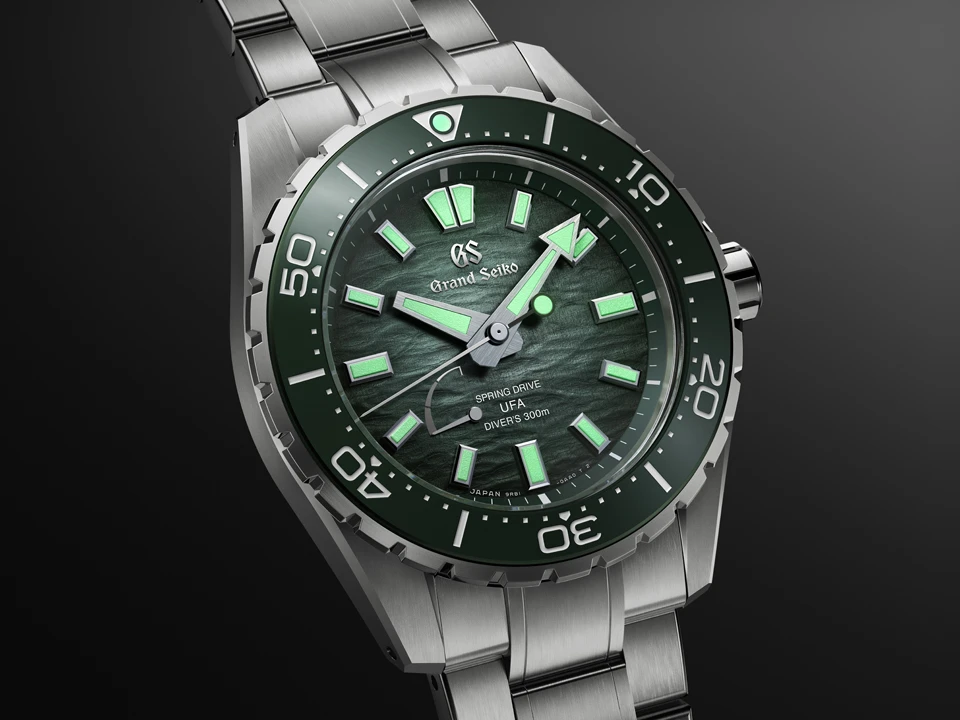 Grand Seiko Evolution 9 Collection Spring Drive SLBG025 หน้าปัดสีเขียวลาย Ushio แรงบันดาลใจจากกระแสน้ำญี่ปุ่น