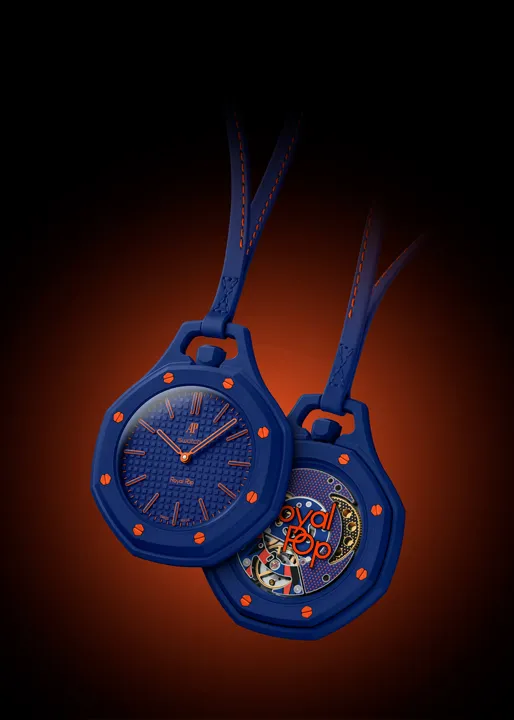 ภาพนาฬิกาพก Audemars Piguet x SWATCH Royal Pop ดีไซน์แปดเหลี่ยม วัสดุ Bioceramic