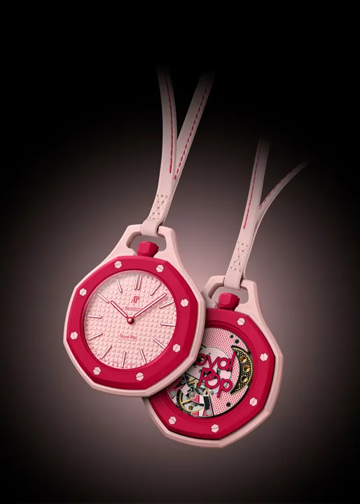 ภาพนาฬิกาพก Audemars Piguet x SWATCH Royal Pop ดีไซน์แปดเหลี่ยม วัสดุ Bioceramic