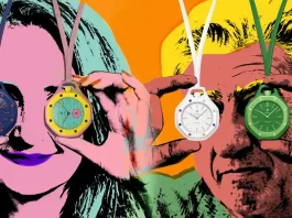 ภาพนาฬิกาพก Audemars Piquet x SWATCH Royal Pop ดีไซน์แปดเหลี่ยม วัสดุ Bioceramic