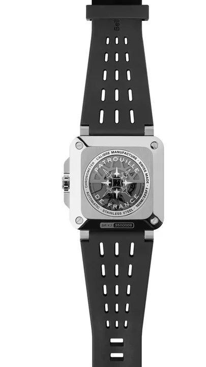 Bell and Ross BR-X3 Patrouille de France ความพิเศษที่มีแค่ 250 เรือนเท่านั้น นาฬิกา Bell and Ross BR-X3 Patrouille de France หน้าปัดสเกเลตันสีธงชาติฝรั่งเศสและโลโก้ฝูงบินที่ 6 นาฬิกา