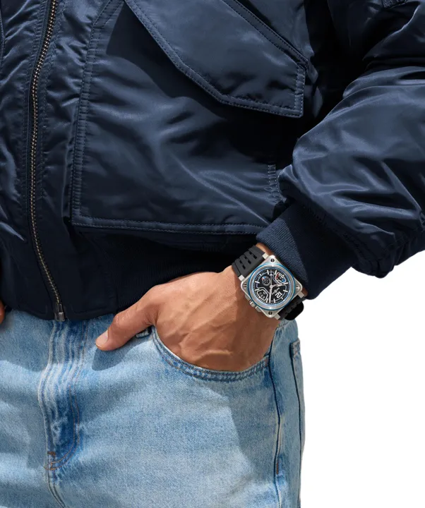 Bell and Ross BR-X3 Patrouille de France ความพิเศษที่มีแค่ 250 เรือนเท่านั้น นาฬิกา Bell and Ross BR-X3 Patrouille de France หน้าปัดสเกเลตันสีธงชาติฝรั่งเศสและโลโก้ฝูงบินที่ 6 นาฬิกา