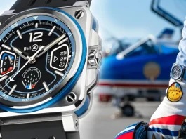 นาฬิกา Bell and Ross BR-X3 Patrouille de France หน้าปัดสเกเลตันสีธงชาติฝรั่งเศสและโลโก้ฝูงบินที่ 6 นาฬิกา