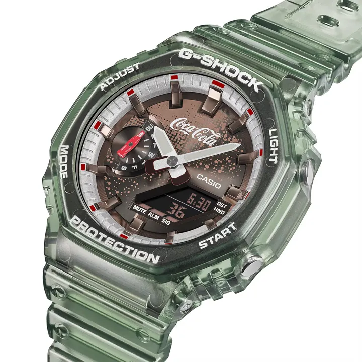 ตัวเรือนนาฬิกา Casio G-SHOCK x Coca-Cola รุ่น GA-2100CC-3AJR ตัวเรือนสีเขียวใสแบบขวดแก้วโค้ก