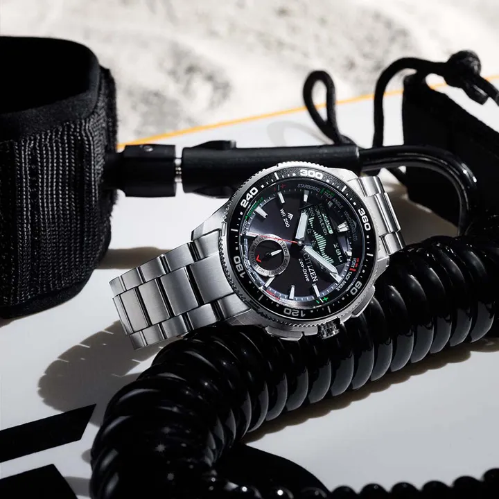 Citizen Promaster Eco-Drive Combination Watch Wave Tracker คู่ใจนักเดินเรือ นาฬิกาเรือใบ Citizen Promaster Eco-Drive Wave Tracker หน้าจอ Analog-Digital บนข้อมือนักเดินเรือ