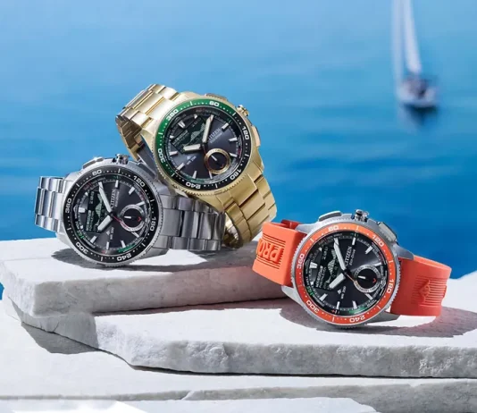 นาฬิกาเรือใบ Citizen Promaster Eco-Drive Combination Watch Wave Tracker บนข้อมือนักเดินเรือ