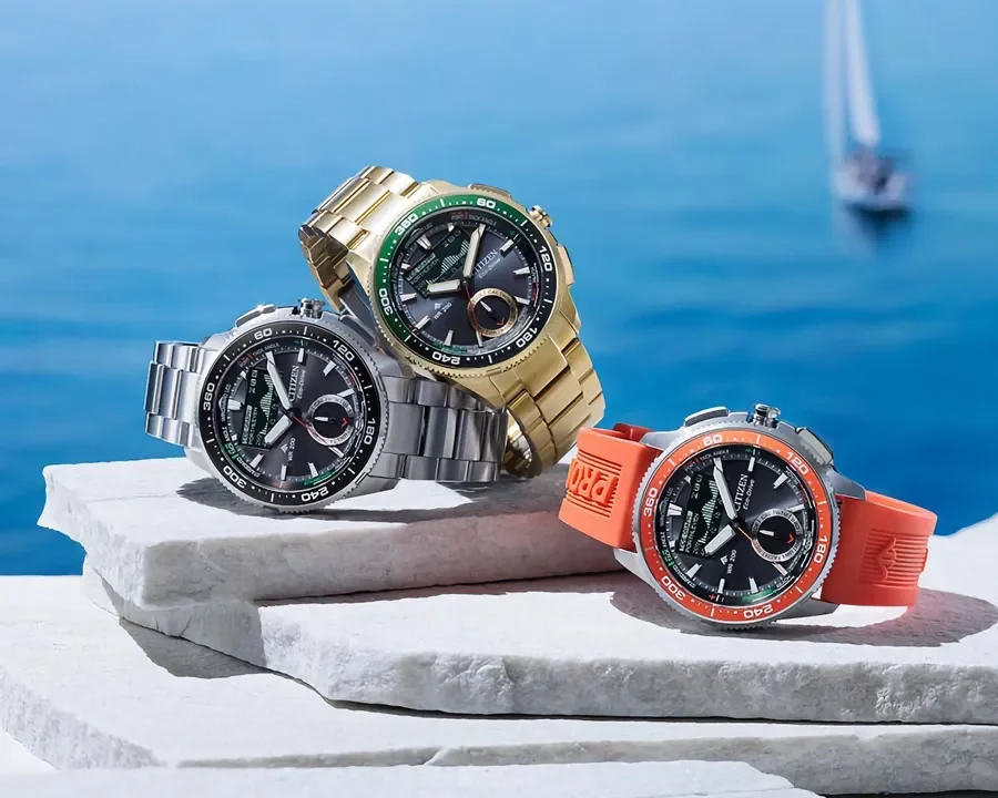 นาฬิกาเรือใบ Citizen Promaster Eco-Drive Wave Tracker หน้าจอ Analog-Digital บนข้อมือนักเดินเรือ