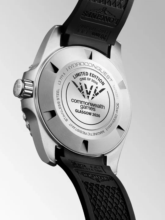 นาฬิกา Longines HydroConquest Commonwealth Games 2026 หน้าปัดไล่เฉดสีฟ้าม่วงชมพู