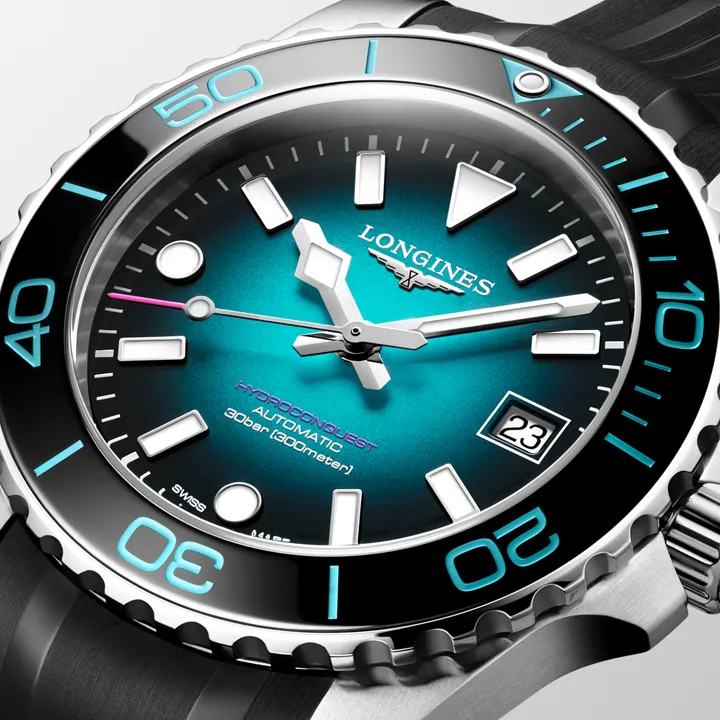 นาฬิกา Longines HydroConquest Commonwealth Games 2026 หน้าปัดไล่เฉดสีฟ้าม่วงชมพู