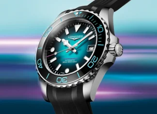 นาฬิกาLongines HydroConquest Commonweatlh Games 2026 หน้าปัดไล่เฉดสีฟ้าม่วงชมพู