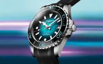 นาฬิกาLongines HydroConquest Commonweatlh Games 2026 หน้าปัดไล่เฉดสีฟ้าม่วงชมพู