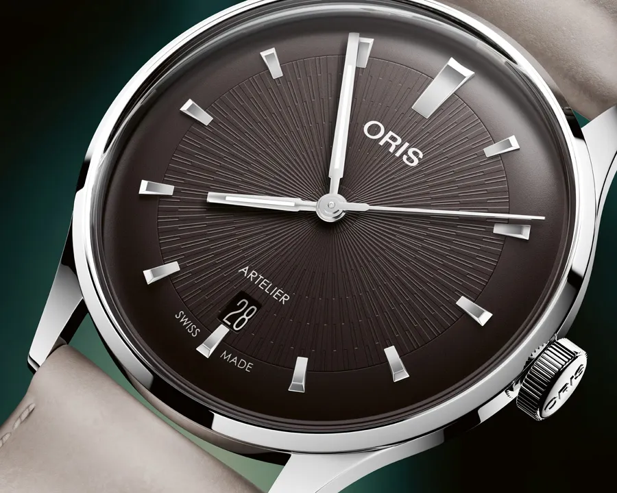 ORIS Artelier Date 2026 เรียบหรูอย่างโดดเด่น นาฬิกา-ORIS-Artelier-Date-2026-หน้าปัดสีน้ำตาล-สายหนัง