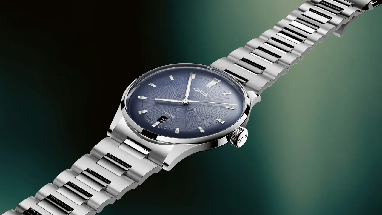 ORIS Artelier Date 2026 เรียบหรูอย่างโดดเด่น นาฬิกา-ORIS-Artelier-Date-2026-หน้าปัดสีน้ำเงิน-สายสตีล