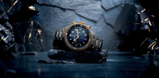 นาฬิกา Rado Captain Cook High-Tech Ceramic Chronograph หน้าปัดสีน้ำเงินและตัวเรือนเซรามิกสีเทา