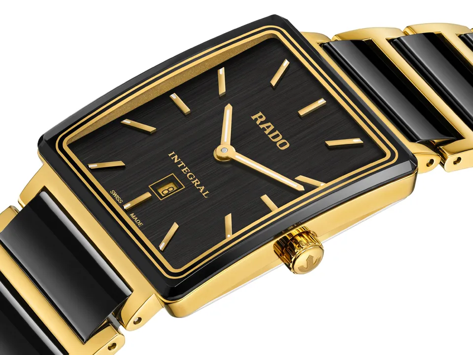 เม็ดมะยม นาฬิกา Rado Integral 40-Year Anniversary Edition ตัวเรือนไฮเทคเซรามิกสีดำตัดสเตนเลสสตีลสีทอง