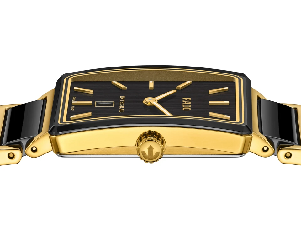 เม็ดมะยม นาฬิกา Rado Integral 40-Year Anniversary Edition ตัวเรือนไฮเทคเซรามิกสีดำตัดสเตนเลสสตีลสีทอง