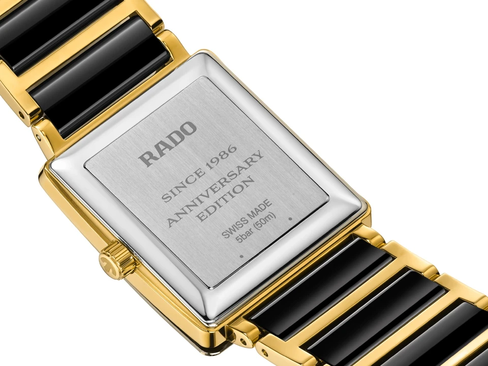สายนาฬิกา Rado Integral 40-Year Anniversary Edition ตัวเรือนไฮเทคเซรามิกสีดำตัดสเตนเลสสตีลสีทอง