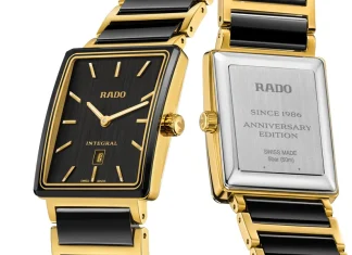 นาฬิกา Rado Integral 40-Year Anniversary Edition ตัวเรือนไฮเทคเซรามิกสีดำตัดสเตนเลสสตีลสีทอง