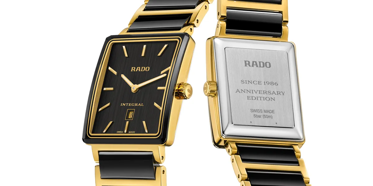 นาฬิกา Rado Integral 40-Year Anniversary Edition ตัวเรือนไฮเทคเซรามิกสีดำตัดสเตนเลสสตีลสีทอง