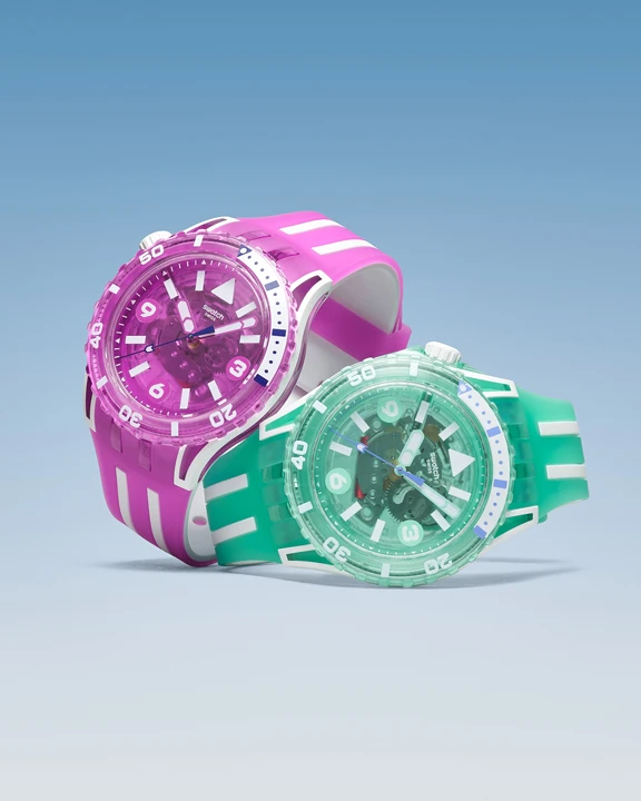 นาฬิกา Swatch SCUBAQUA รุ่นสี Aqua Green (อควากรีน) - Electric Fuchsia (อิเลกทริกฟิวเซีย)